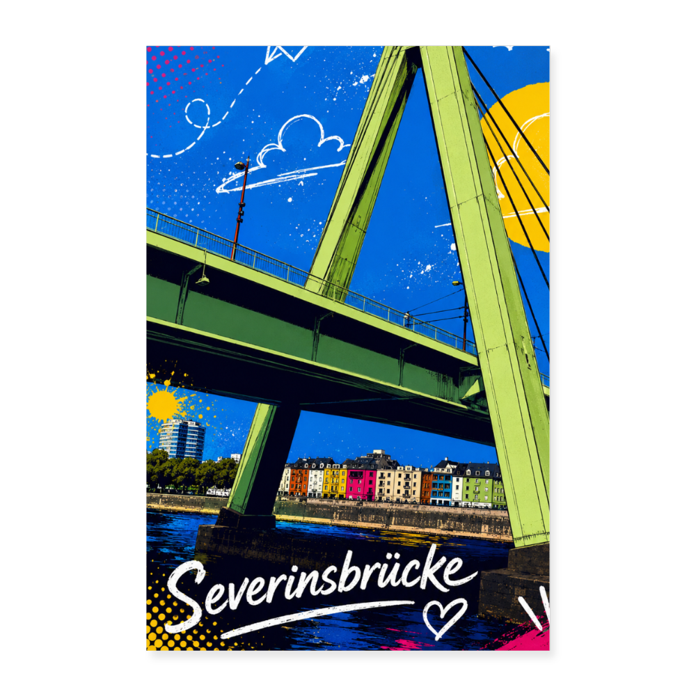 Severinsbrücke Köln Poster | 40×60 cm - white