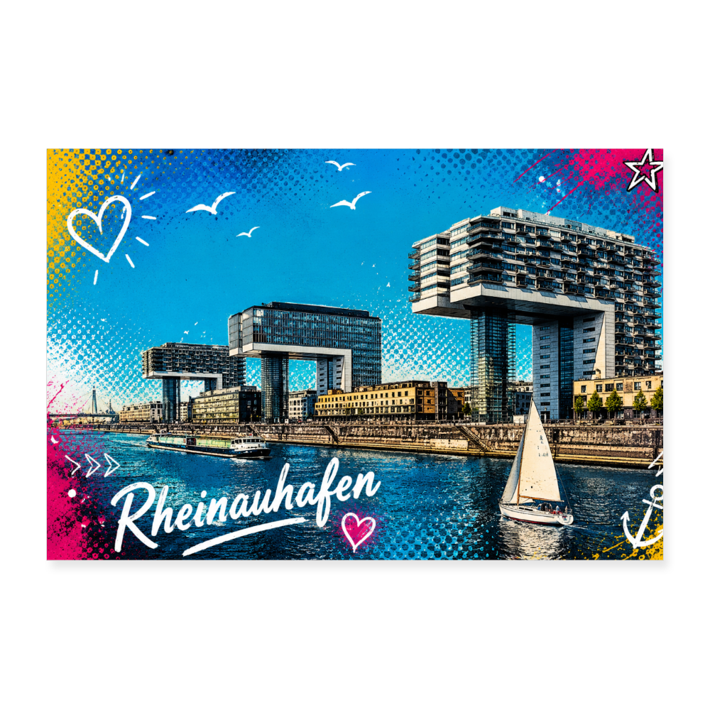 Rheinauhafen Köln Poster | 60×40 cm - white