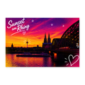 Rhein Sunset Köln Poster | 60×40 cm - white