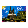 Kölner Dom Poster | 60×40 cm - Weiß